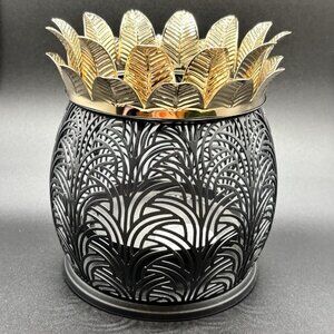 Bath & Body Works Black Pineapple Luminary 3 Wick Candle Holder Summer Tropical